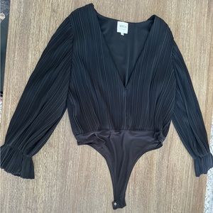 Misa Los Angeles plunge bodysuit 3/4 length sleeve